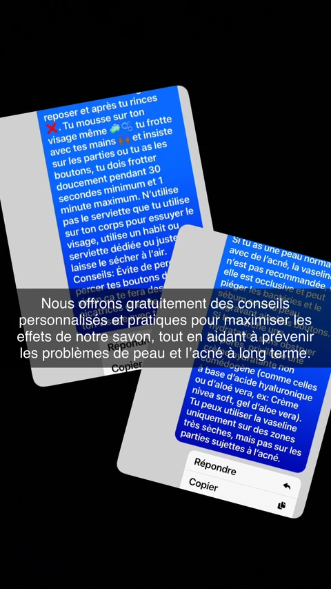 Présentation des conseils personnalisés Zack’care avec des extraits de messages